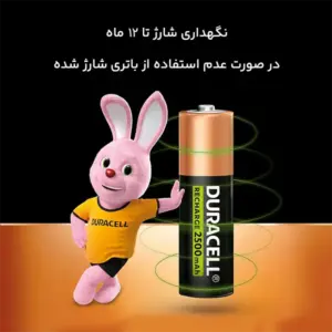 باتری قلمی شارژی دوراسل 2500mAh بسته 2 عددی